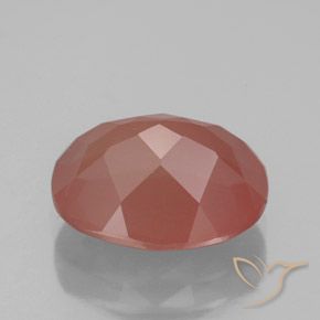 Andesina Labradorite Arancio rossastro pallido naturale da 3.44 ct, Ovale, Trasparente/Traslucido