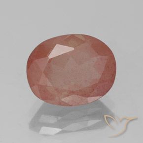 Andesina Labradorite Arancio rossastro pallido naturale da 2.69 ct, Ovale, Trasparente/Traslucido