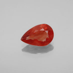 Andesina Labradorite Arancio rosso naturale da 0.87 ct, Forma a pera, VS-SI