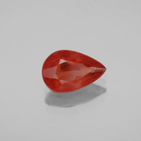 Andesina Labradorite Arancio rosso naturale da 0.87 ct, Forma a pera, VS-SI