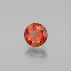 Andesina Labradorite Arancio rosso naturale da 0.70 ct, Taglio rotondo, VS