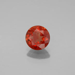 Andesina Labradorite Arancio rosso naturale da 0.67 ct, Taglio rotondo, VS-SI