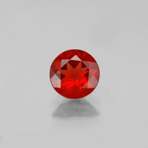 Andesina labradorite naturale arancione rossastro da 0,62 ct, taglio rotondo, VS-SI
