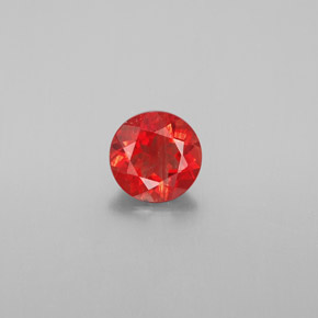 Andesina labradorite naturale arancione da 0,87 ct, taglio rotondo, VS-SI