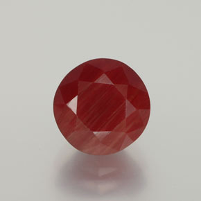 Andesina labradorite naturale rosso da 2,81 ct, taglio rotondo, traslucido