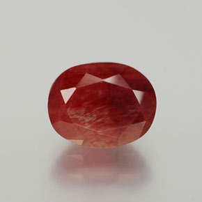 Andesina labradorite naturale rosso da 2,88 ct, taglio ovale, traslucido