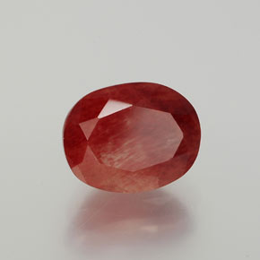 Andesina labradorite naturale rosso da 2,88 ct, taglio ovale, traslucido