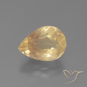 2.40ct Naturale Dorato pesca chiaro Andesina Labradorite, Forma a pera, Trasparente