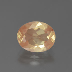 Andesina labradorite naturale arancione da 2,76 ct, taglio ovale, trasparente