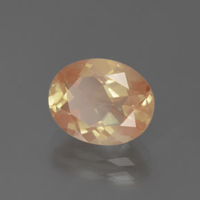 Andesina labradorite naturale arancione da 2,76 ct, taglio ovale, trasparente