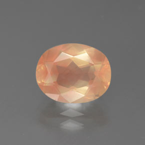 Andesina labradorite naturale arancione da 2,72 ct, taglio ovale, trasparente