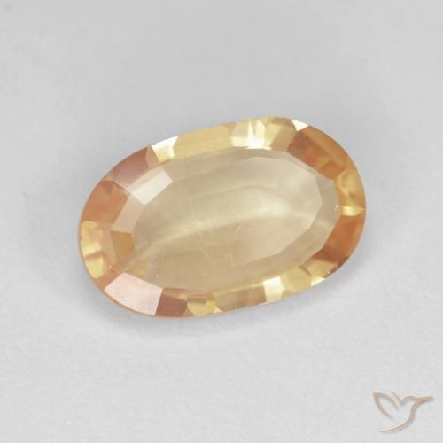 Andesina Labradorite Cantalupo Arancia naturale da 2.23 ct, Ovale, Trasparente