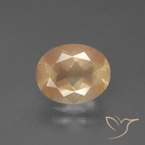 2.61ct Naturale Dorato pesca chiaro Andesina Labradorite, Ovale, Trasparente