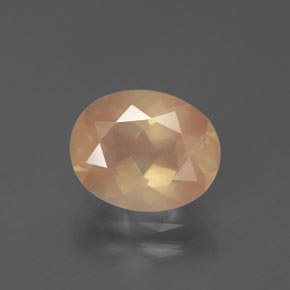 Andesina labradorite naturale arancione da 2,61 ct, taglio ovale, trasparente