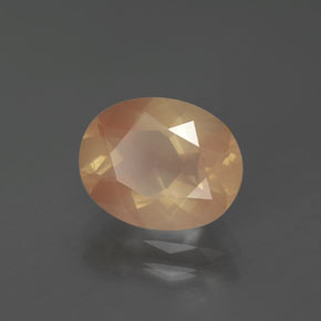 Andesina labradorite naturale arancione da 2,61 ct, taglio ovale, trasparente