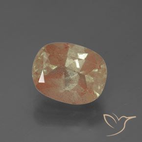 2.65ct Naturale Pesca media Andesina Labradorite, Cuscino, Trasparente/Traslucido