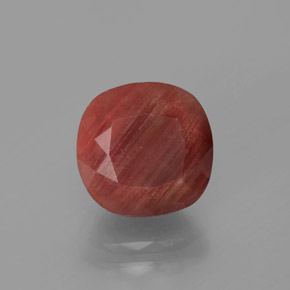 Andesina labradorite naturale rosso da 3,12 ct, taglio a cuscino, traslucido