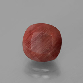Andesina labradorite naturale rosso da 3,12 ct, taglio a cuscino, traslucido