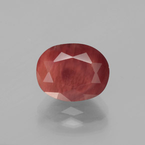 Andesina labradorite rosso medio naturale da 2,74 ct, taglio ovale, traslucido