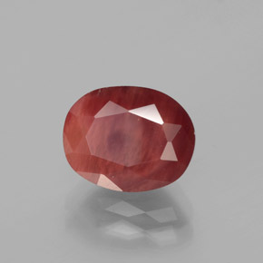 Andesina labradorite rosso medio naturale da 2,74 ct, taglio ovale, traslucido