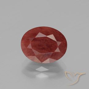 Andesina labradorite naturale rosso da 2,62 ct, taglio ovale, traslucido