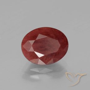 Andesina labradorite naturale rosso da 2,62 ct, taglio ovale, traslucido