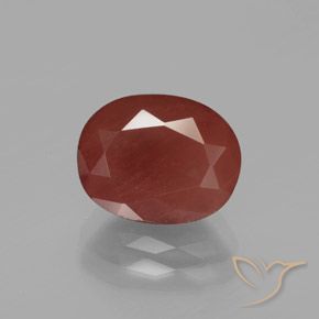 2.88ct Naturale Rosso arancione Andesina Labradorite, Ovale, Traslucido
