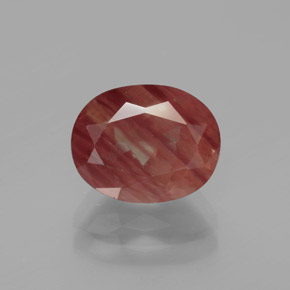 Andesina labradorite naturale rosso da 2,88 ct, taglio ovale, traslucido