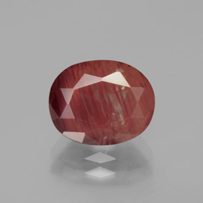 Andesina Labradorite Rosso scuro naturale da 2.73 ct, Taglio ovale, Traslucido