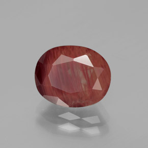 Andesina Labradorite Rosso scuro naturale da 2.73 ct, Taglio ovale, Traslucido