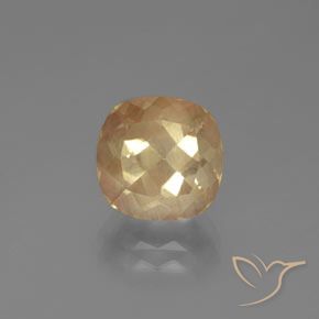 3.40ct Naturale Dorato pesca chiaro Andesina Labradorite, Cuscino, Trasparente