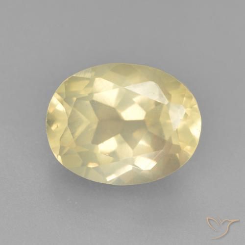 3.27ct Naturale Giallo chiaro Andesina Labradorite, Ovale, Trasparente