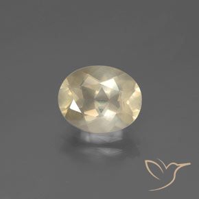 2.41ct Naturale Color crema Andesina Labradorite, Ovale, Trasparente