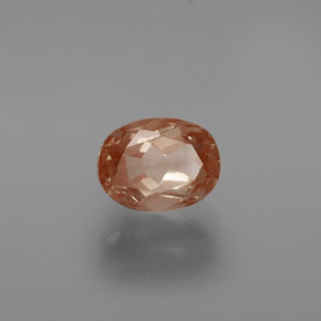 Andesina labradorite naturale arancione da 1,59 ct, taglio ovale, trasparente