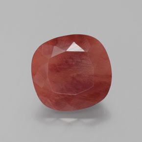 Andesina labradorite naturale rosso da 2,46 ct, taglio a cuscino, traslucido