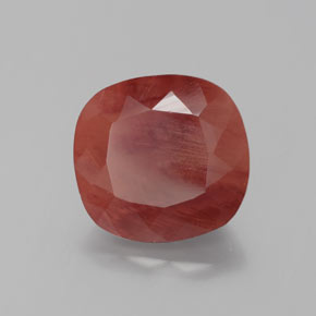 Andesina labradorite naturale rosso da 2,46 ct, taglio a cuscino, traslucido