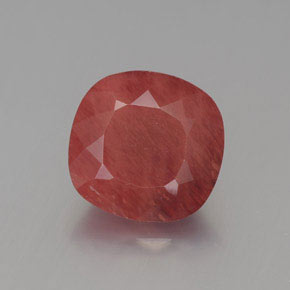 Andesina labradorite naturale rosso da 2,38 ct, taglio a cuscino, traslucido