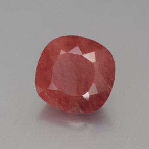 Andesina labradorite naturale rosso da 2,38 ct, taglio a cuscino, traslucido