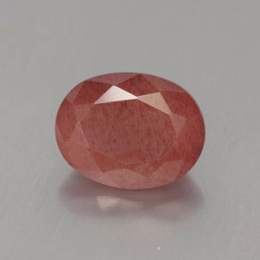 Andesina labradorite naturale rosso da 2,23 ct, taglio ovale, traslucido