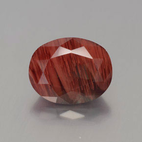 Andesina labradorite naturale rosso da 2,60 ct, taglio ovale, traslucido
