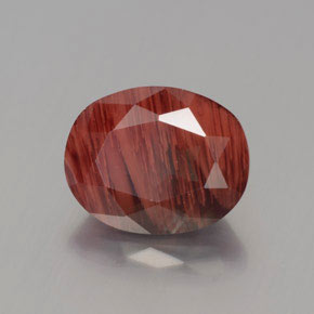 Andesina labradorite naturale rosso da 2,60 ct, taglio ovale, traslucido