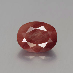 Andesina labradorite naturale rosso da 1,96 ct, taglio ovale, traslucido
