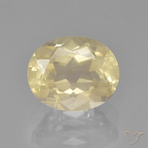 3.86ct Naturale Giallo chiaro Andesina Labradorite, Ovale, Trasparente