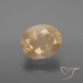 3.52ct Naturale Dorato pesca chiaro Andesina Labradorite, Ovale, Trasparente