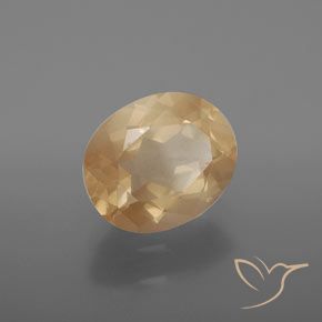 Andesina Labradorite Dorato pesca chiaro naturale da 3.52 ct, Ovale, Trasparente