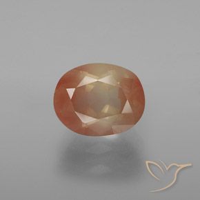 3.04ct Naturale Pesca-Oro Andesina Labradorite, Ovale, Trasparente