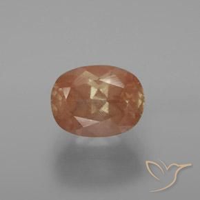 3.54ct Naturale Pompelmo Arancia Andesina Labradorite, Ovale, Trasparente