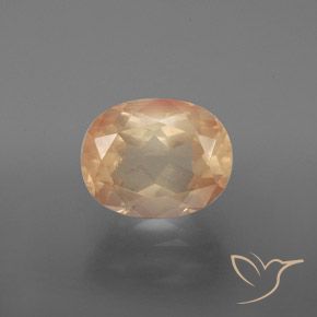 3.25ct Naturale Cantalupo Arancia Andesina Labradorite, Ovale, Trasparente