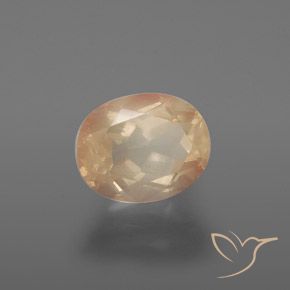Andesina Labradorite Cantalupo Arancia naturale da 3.25 ct, Ovale, Trasparente