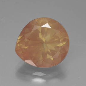 Andesina labradorite naturale arancione da 5,53 ct, taglio a pera, trasparente